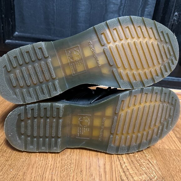 Dr Doc Martens Black 100% Leather Boots with Embroidered Red Roses 1460 Vonda 9 - Picture 7 of 14